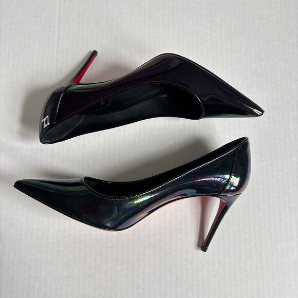 Christian Louboutin Sporty Kate 85 Patent Leather Black High Heel Pumps Size 37 - Picture 10 of 14
